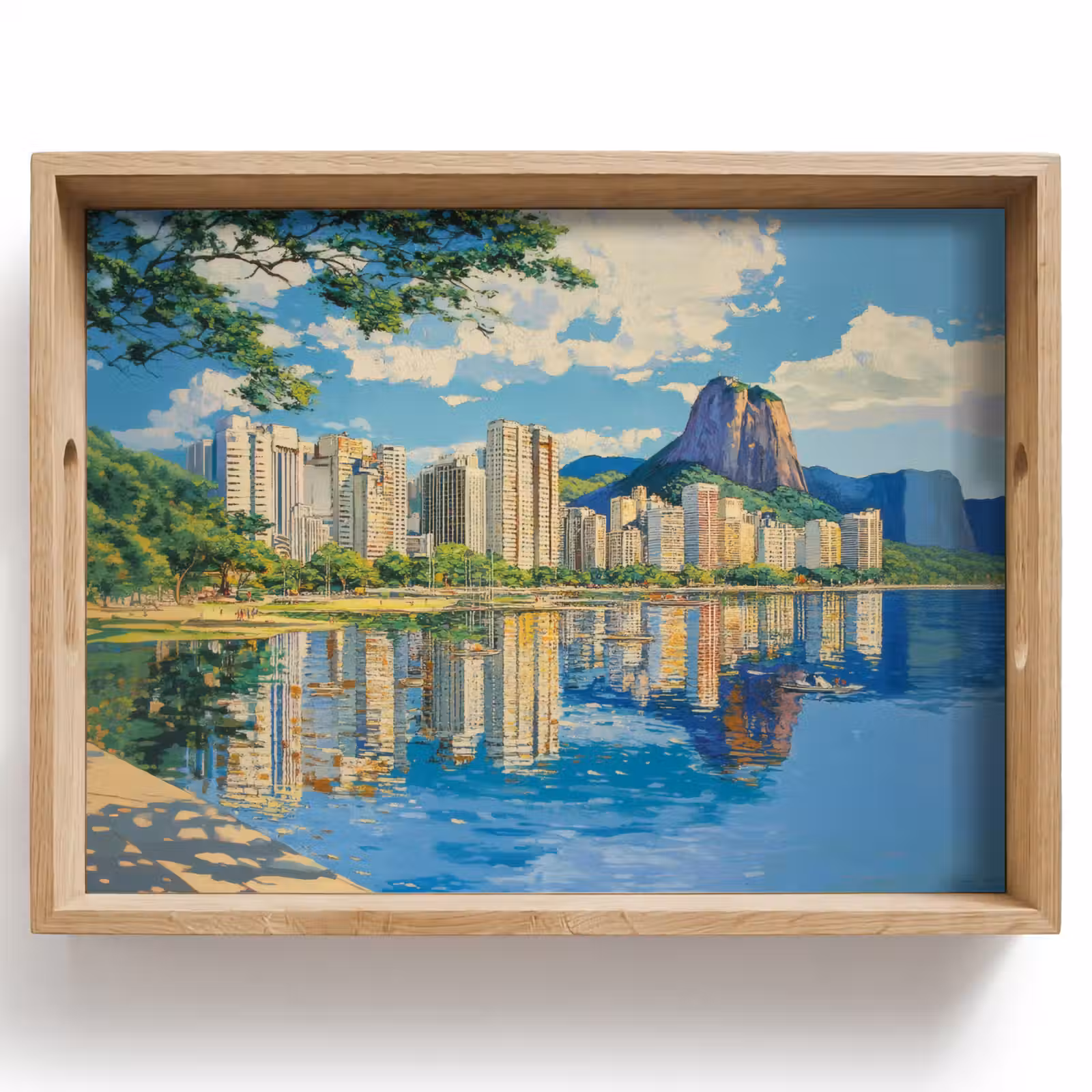 Dienblad - Berg - Skyline - Strand - Water — 1