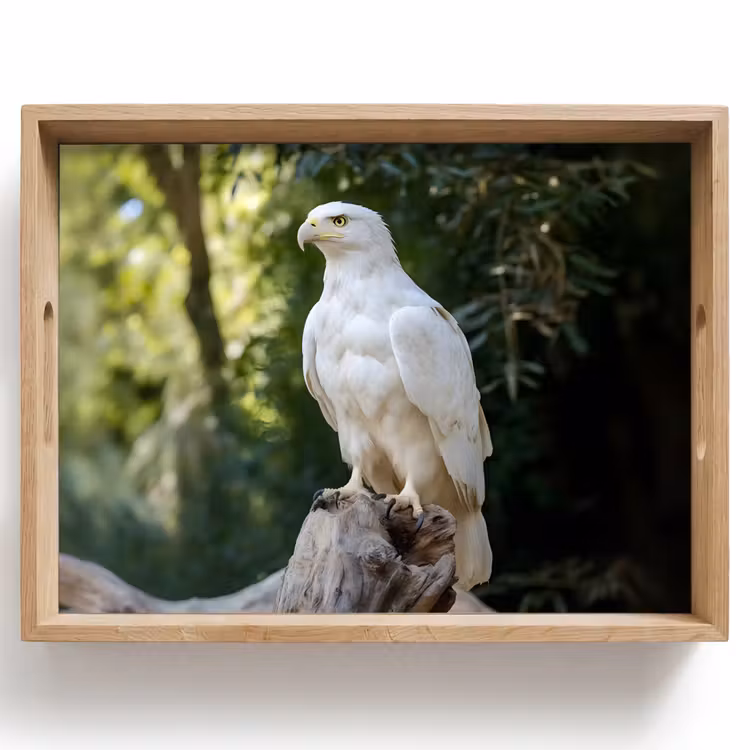 Dienblad - Arend - Hout - Wit - Planten — 1