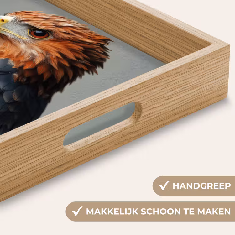 Dienblad - Vogel - Realistisch - Veren - Bruin — 8