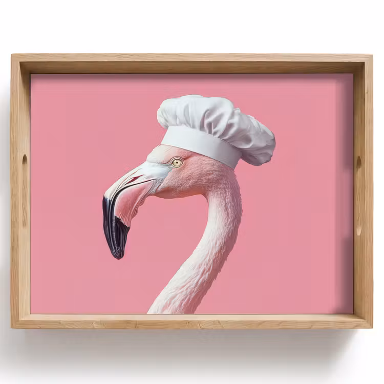 Dienblad - Flamingo - Roze - Koksmuts - Vogel — 1
