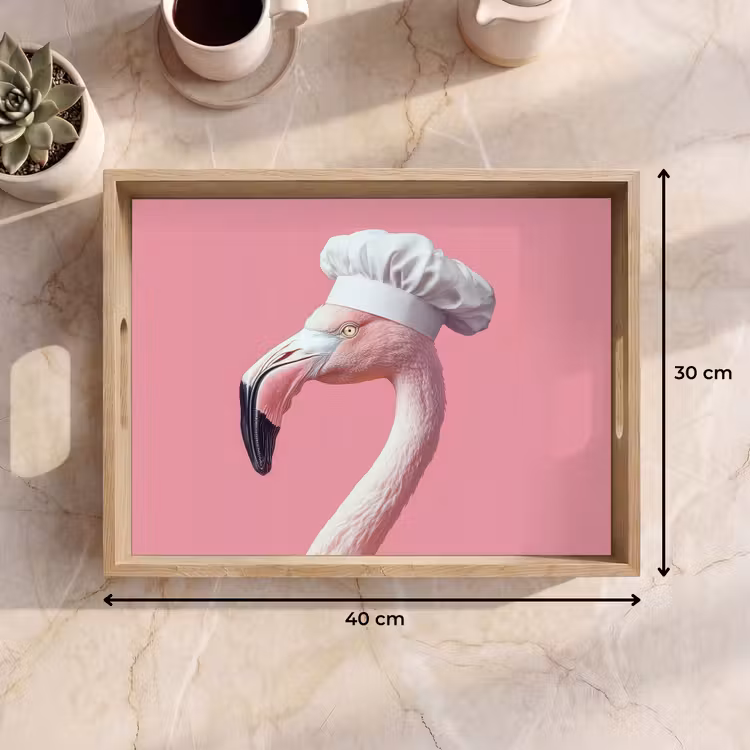 Dienblad - Flamingo - Roze - Koksmuts - Vogel — 7