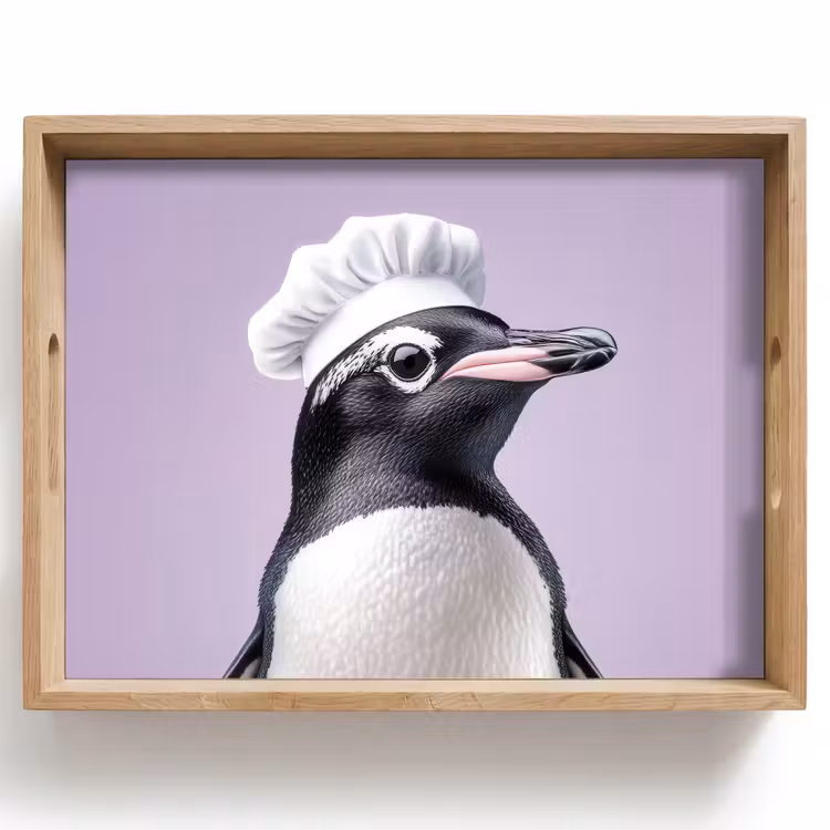Dienblad - Pinguïn - Koksmuts - Lief - Paars — 1