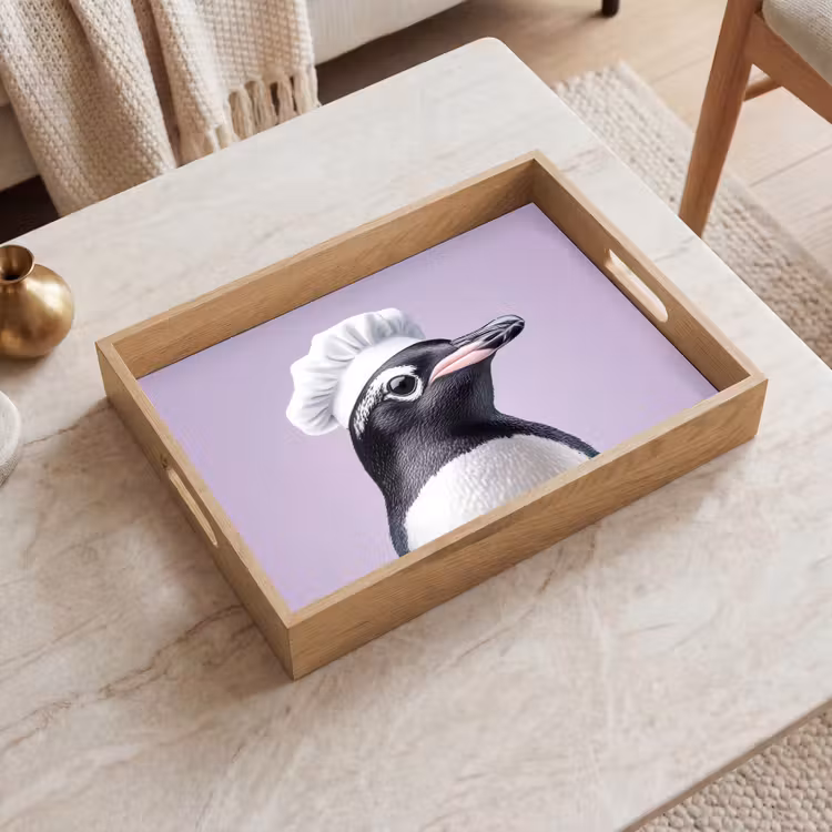 Dienblad - Pinguïn - Koksmuts - Lief - Paars — 2