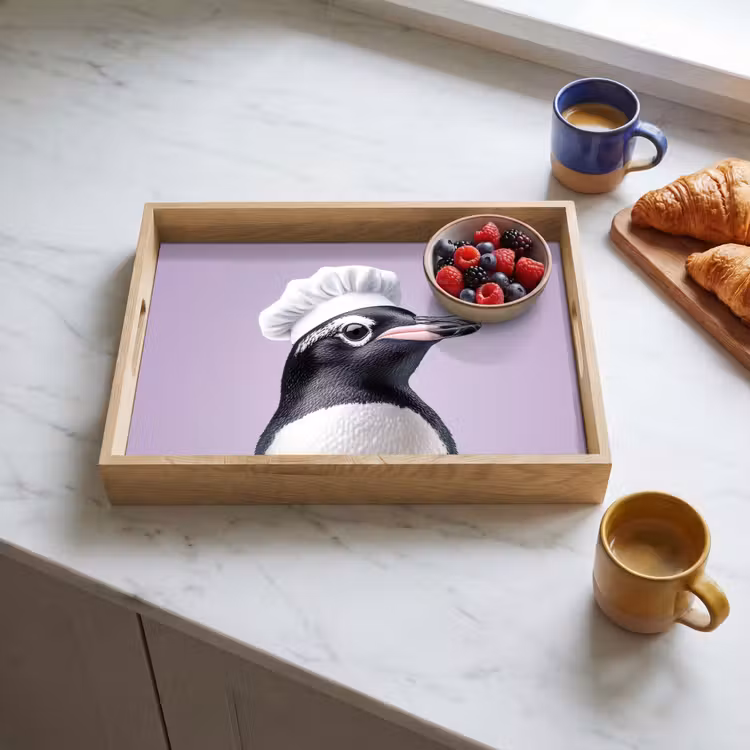 Dienblad - Pinguïn - Koksmuts - Lief - Paars — 3