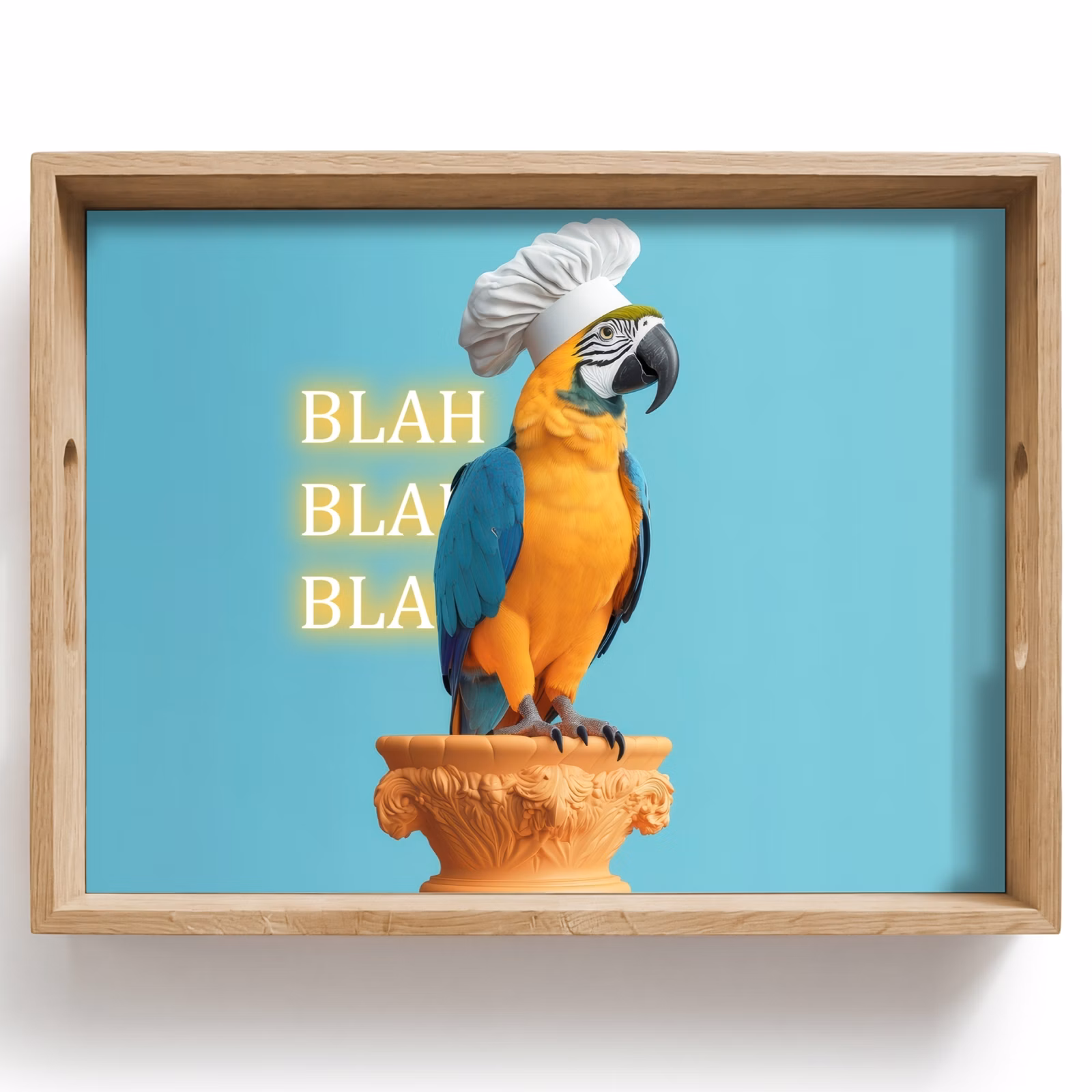 Dienblad - Papegaai - Koksmuts - Quote - Neon — 1