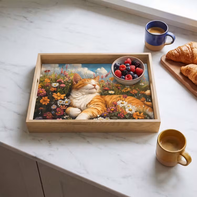 Dienblad - Kat - Bloemen - Ontspannen — 3