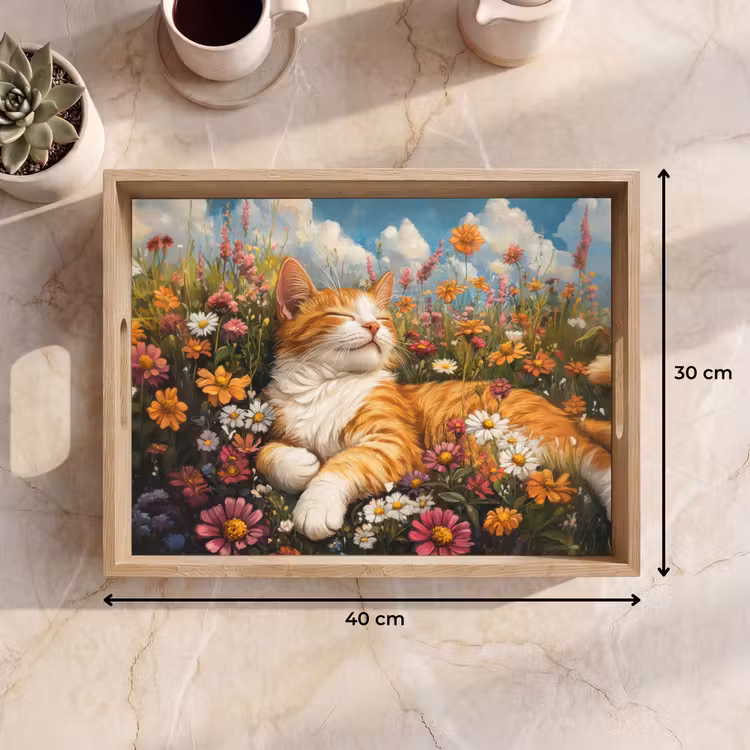 Dienblad - Kat - Bloemen - Ontspannen — 7