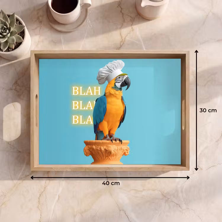 Dienblad - Papegaai - Koksmuts - Quote - Neon — 7