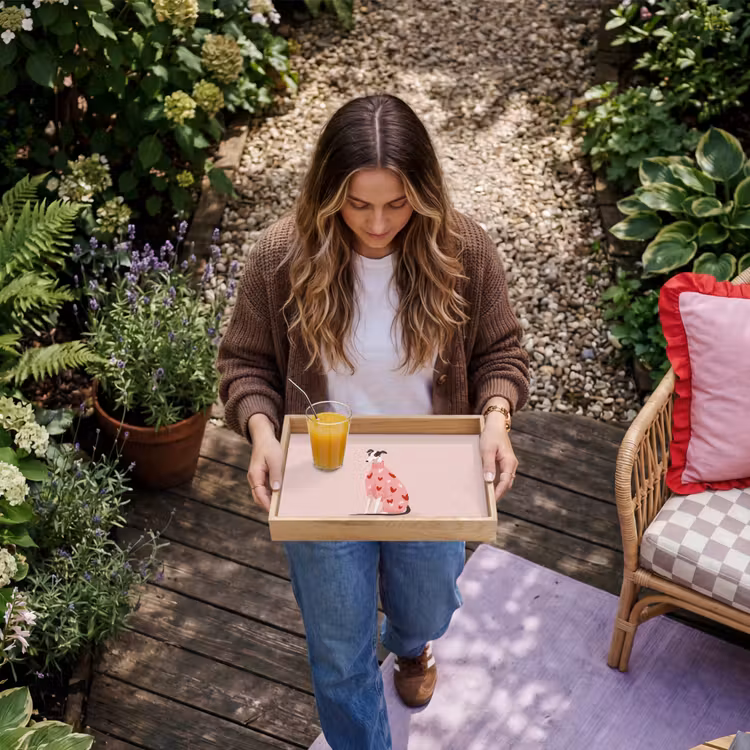 Dienblad - Hond - Hartjes - Roze — 6