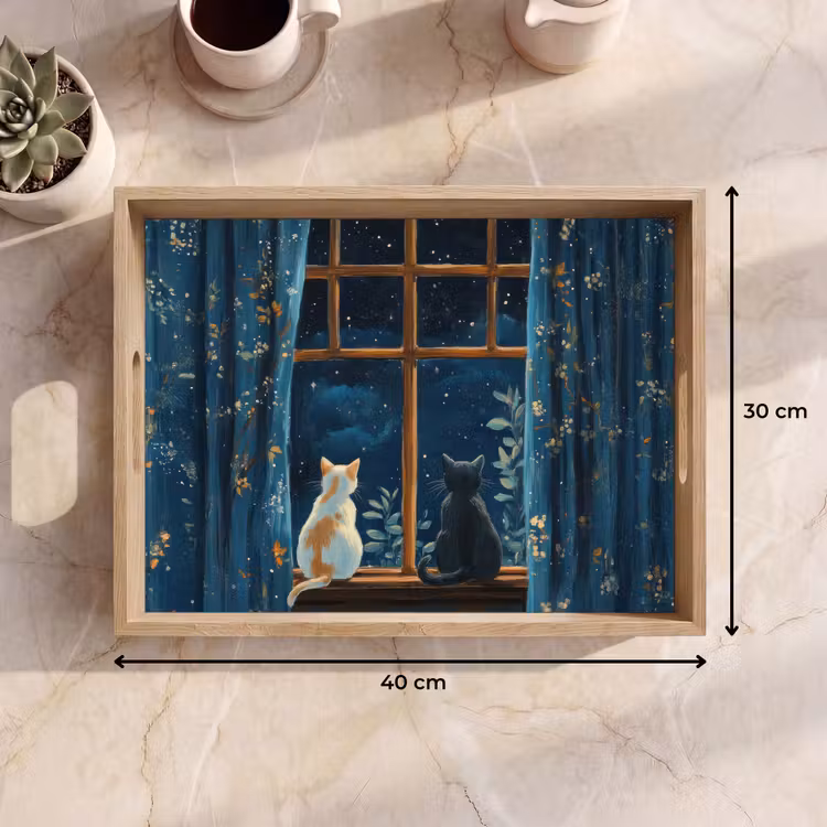 Dienblad - Kat - Sterrenhemel - Blauw — 7