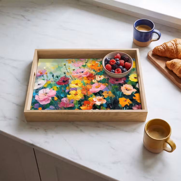 Dienblad - Bloemen explosie - Heldere kleuren - Vrolijk — 3