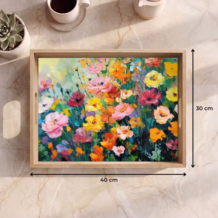Dienblad - Bloemen explosie - Heldere kleuren - Vrolijk — 7