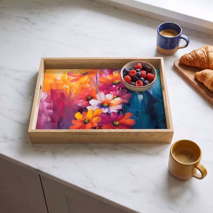Dienblad - Felle bloemen - Dynamisch - Levendig — 3