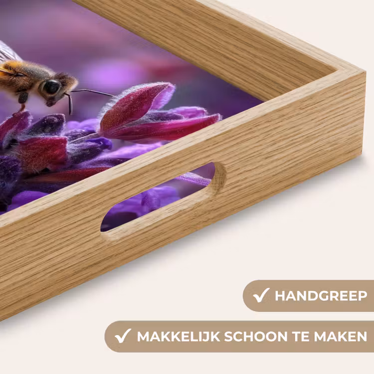 Dienblad - Honingbij - Paarse bloemen - Details — 8