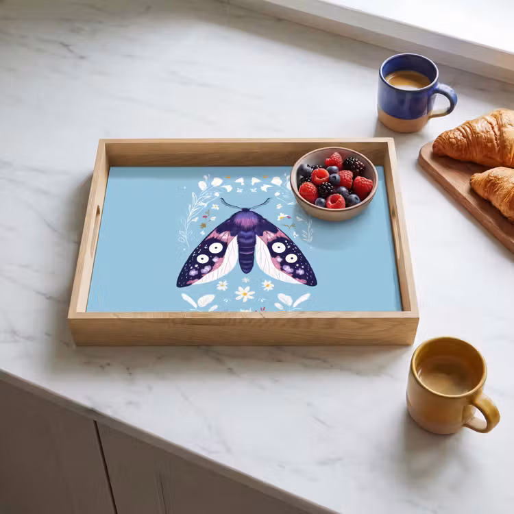 Dienblad - Bladeren - Wit - Vlinder - Insect — 3