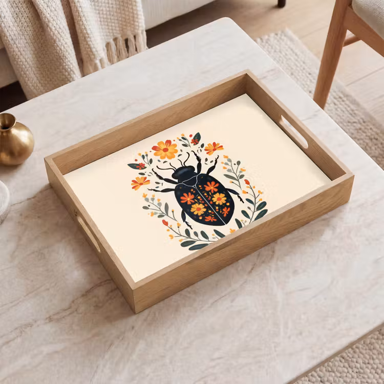 Dienblad - Bloemen - Oranje - Planten - Sierlijk — 2
