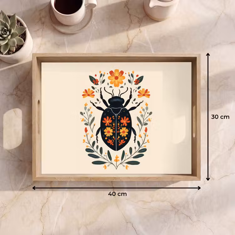 Dienblad - Bloemen - Oranje - Planten - Sierlijk — 7