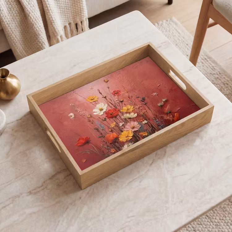 Dienblad - Bloemenboeket - Diepte - Tastbare textuur — 2