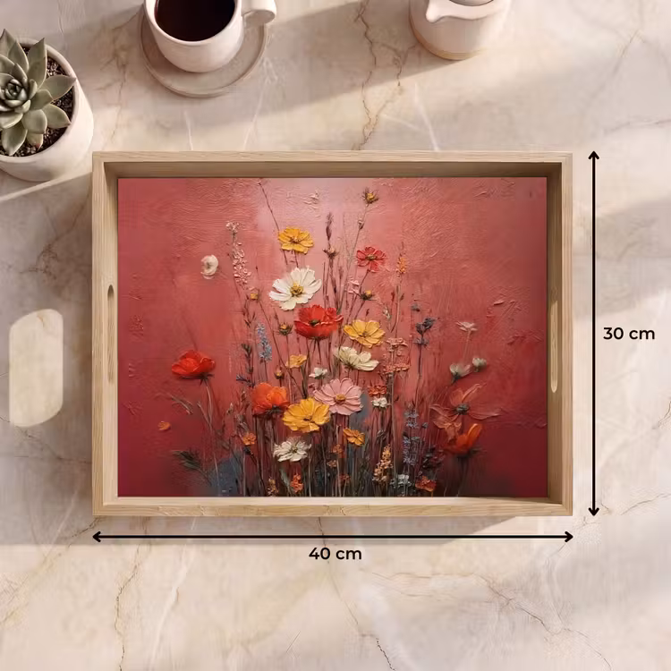 Dienblad - Bloemenboeket - Diepte - Tastbare textuur — 7