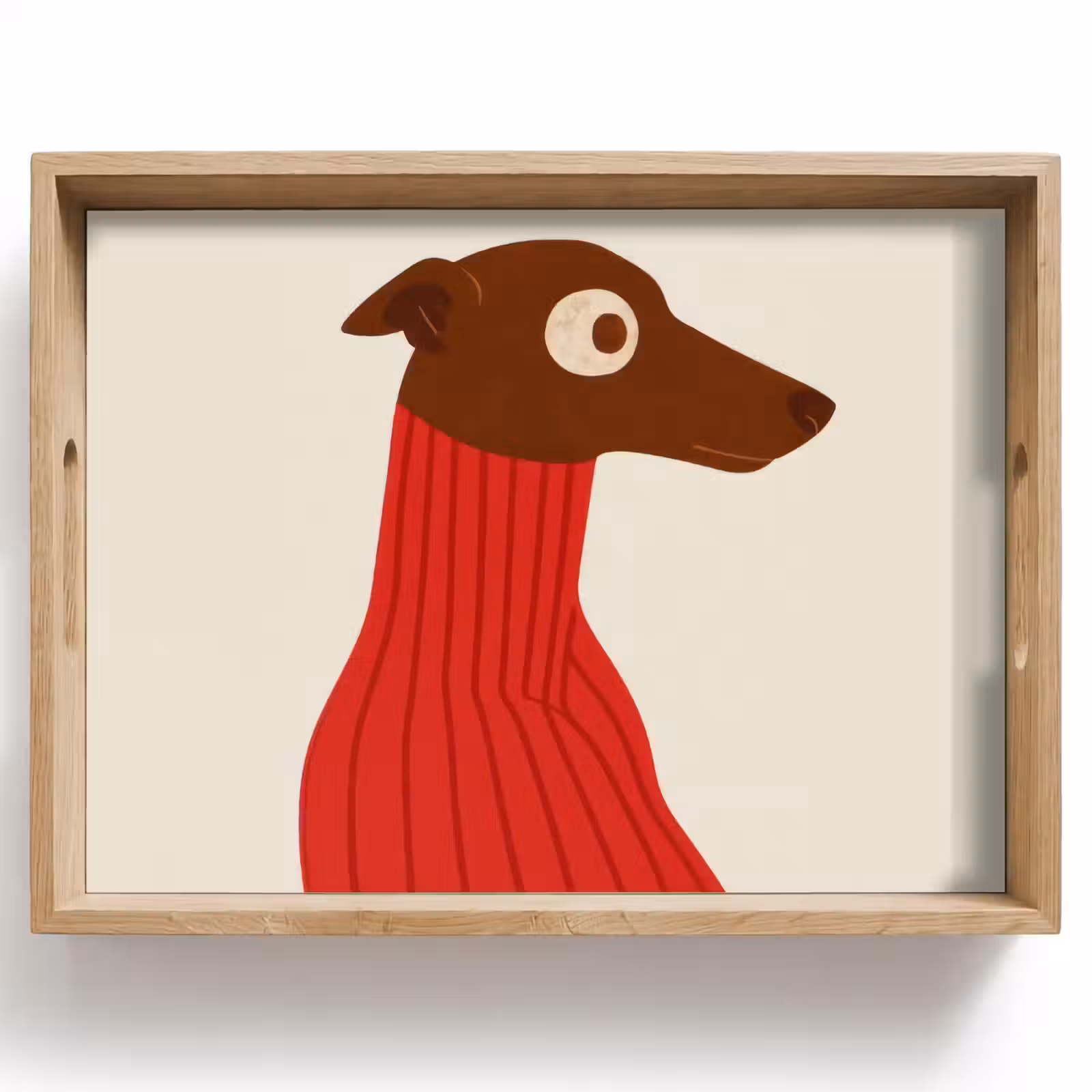 Dienblad - Silhouet - Hond - Trui - Rood — 1