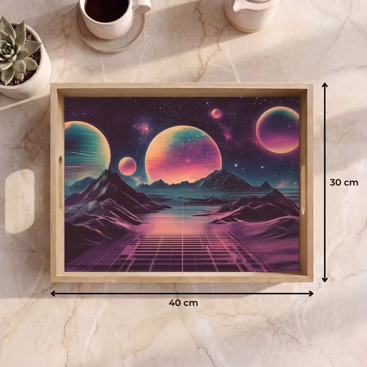 Dienblad - Landschap - Planeten - Horizon - Paars — 7