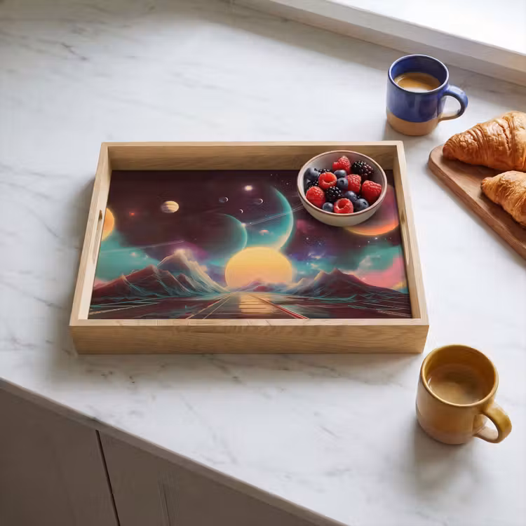 Dienblad - Planeten - Neon - Berglandschap - Zon — 3