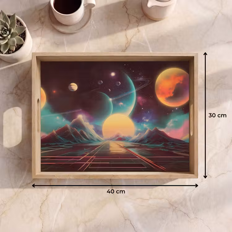 Dienblad - Planeten - Neon - Berglandschap - Zon — 7