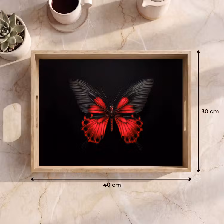 Dienblad - Vlinder - Rood - Contrast — 7
