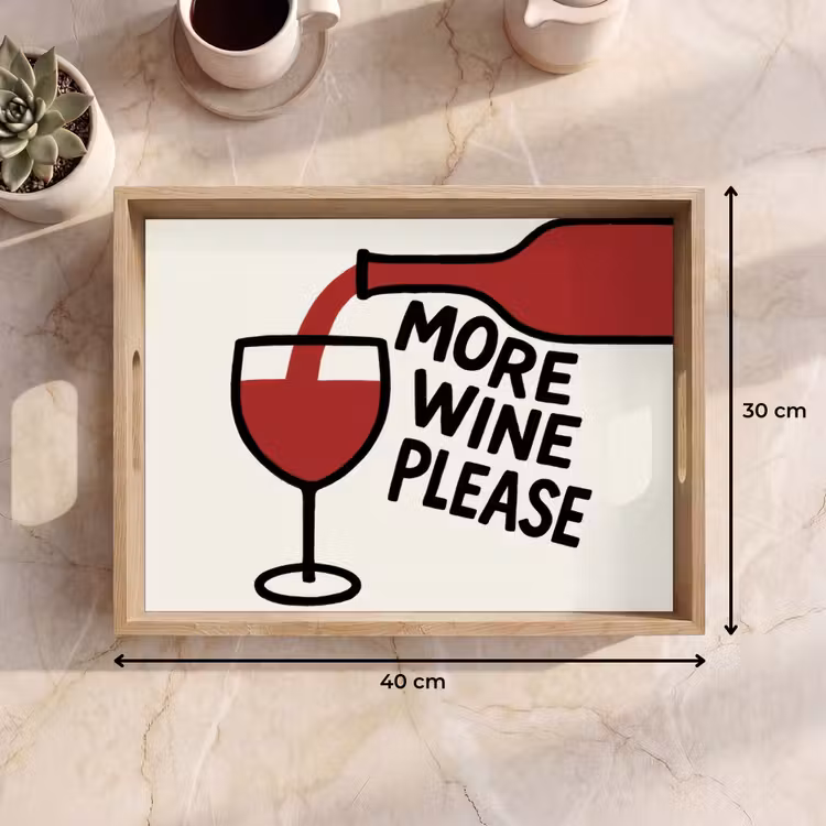 Dienblad - Wijnfles - Quote - Rood - Glas — 7