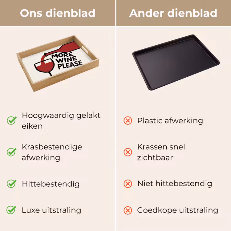 Dienblad - Wijnfles - Quote - Rood - Glas — 9