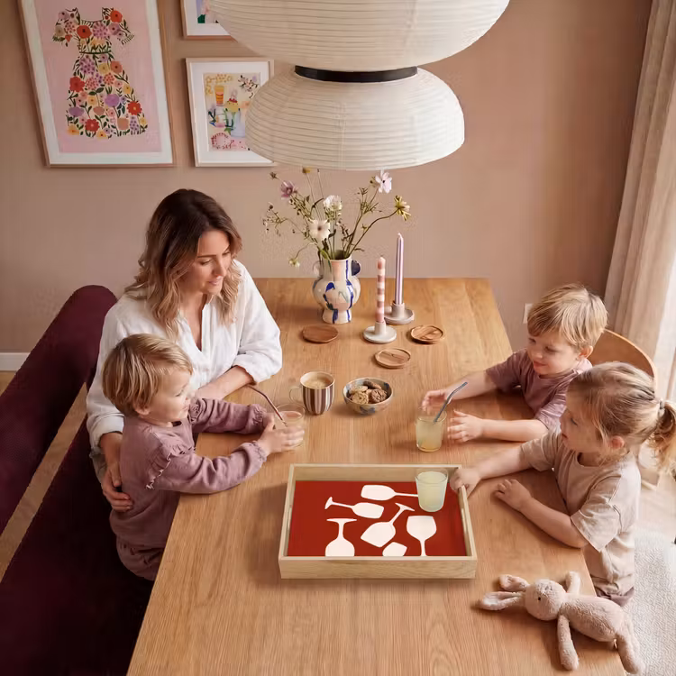 Dienblad - Wijnglazen - Silhouetten - Wit — 5