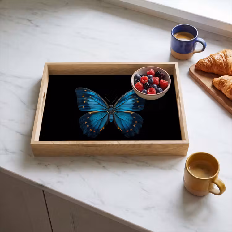 Dienblad - Vlinder - Blauw - Contrast — 3