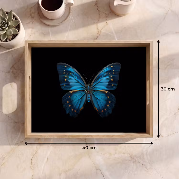Dienblad - Vlinder - Blauw - Contrast — 7