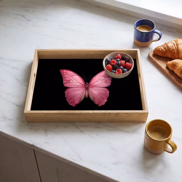 Dienblad - Vlinder - roze - Elegant — 3