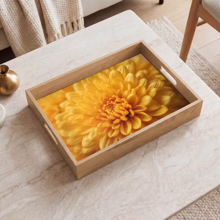 Dienblad - Geel - Chrysant - Zachtheid — 2