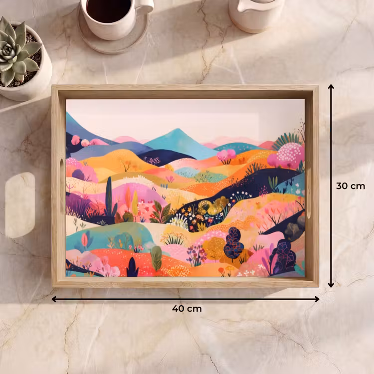 Dienblad - Golvende heuvels - Abstracte planten - Dromerig — 7