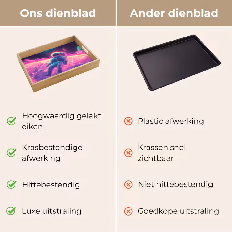 Dienblad - Astronaut - Neon - Roze - Wolken — 9