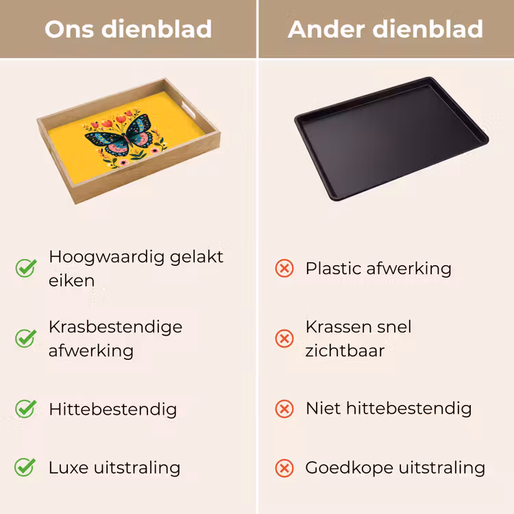 Dienblad - Bloemen - Kleurrijk - Vlinder - Sierlijk — 9