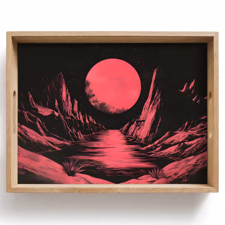 Dienblad - Maan - Felroze - Bergen - Rivier — 1