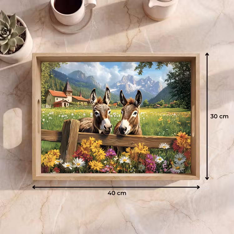 Dienblad - Ezels - Bloemen - Zomers — 7