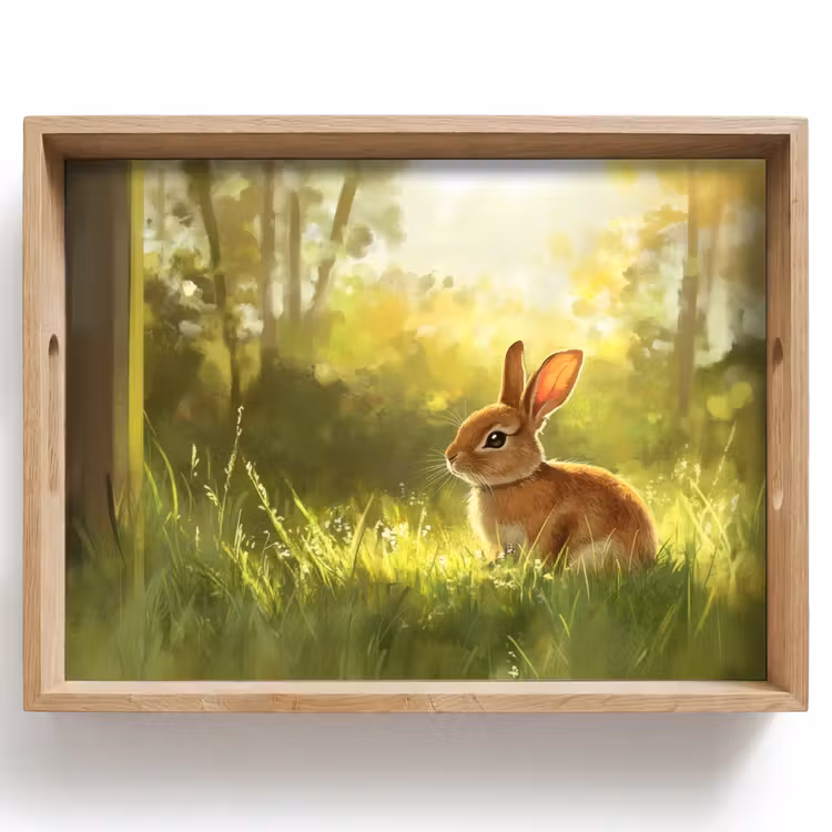 Dienblad - Konijn - Zonlicht - Bos — 1