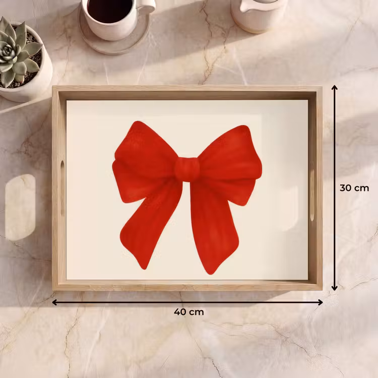 Dienblad - Strik - Symmetrisch - Rood - Lint — 7