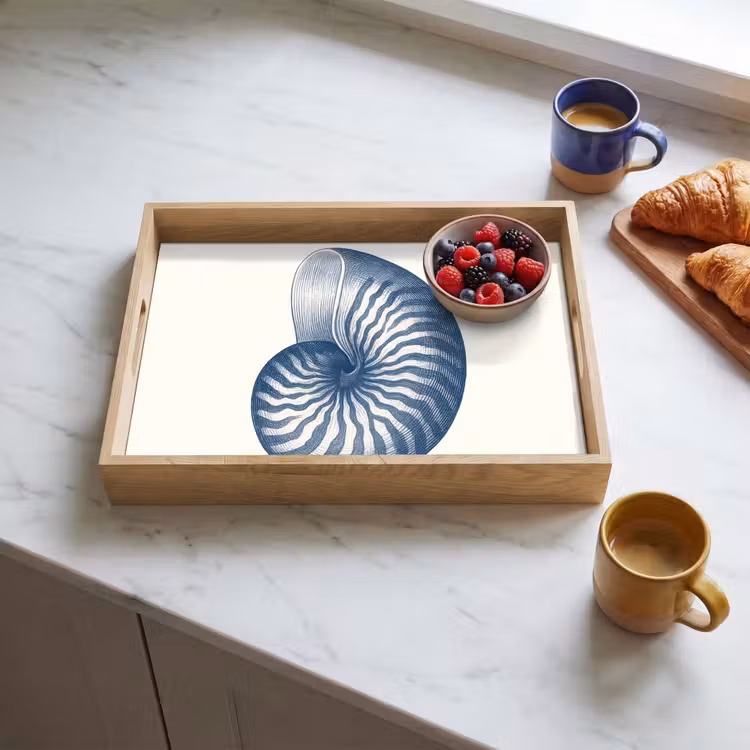 Dienblad - Blauw - Schelp - Spiraal — 3