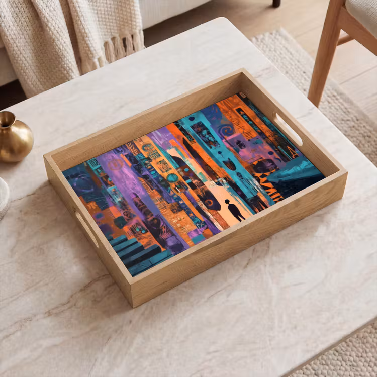 Dienblad - Abstract - Figuren - Kleurrijk — 2