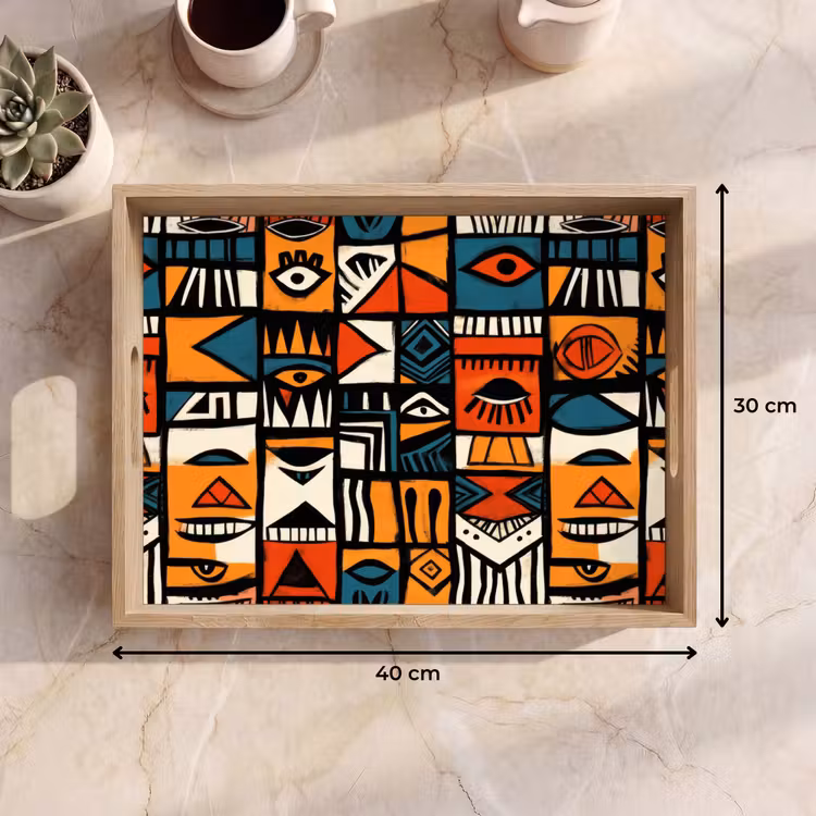 Dienblad - Abstract - Gezichten - Mozaïek — 7