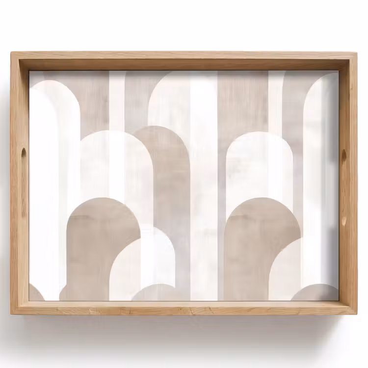 Dienblad - Abstracte bogen - Modern - Beige — 1