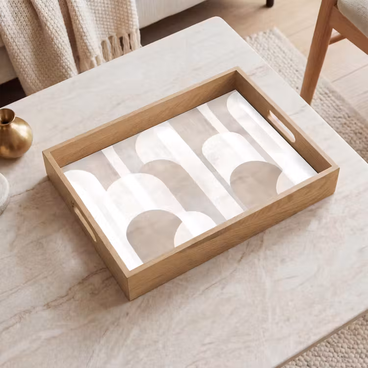 Dienblad - Abstracte bogen - Modern - Beige — 2