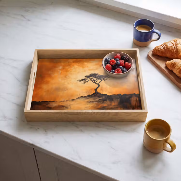 Dienblad - Boom - Landschap - Oranje — 3