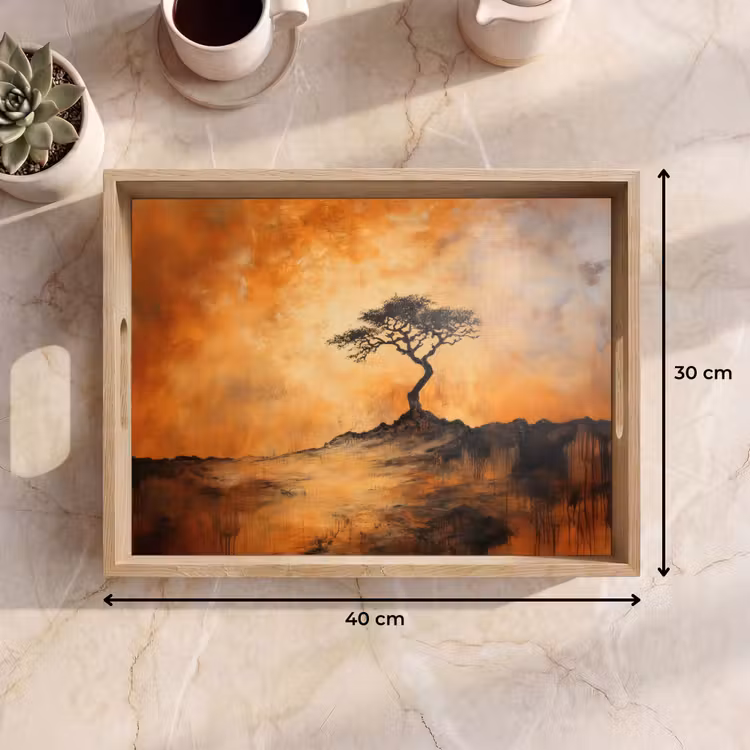 Dienblad - Boom - Landschap - Oranje — 7