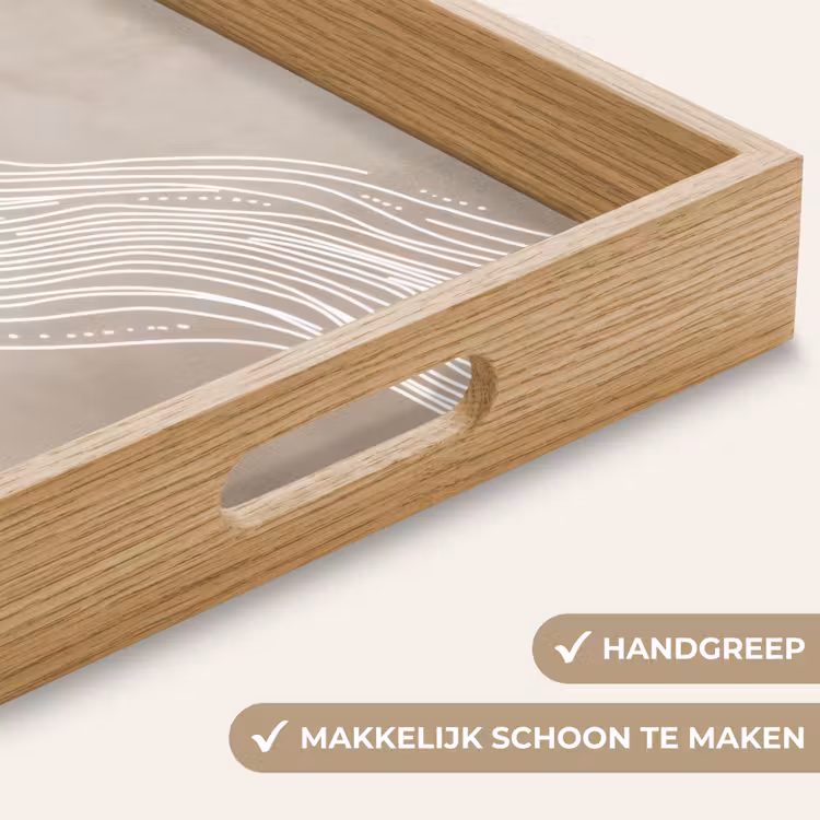 Dienblad - Golvende lijnen - Vloeiend - Zandkleurig — 8